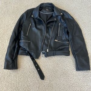 Zara cropped leather jacket